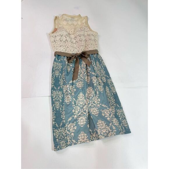Beguile by Byron Lars Dress Women 8 Lasercut Lace Blue Cream Pretty Little Liars - Picture 9 of 12
